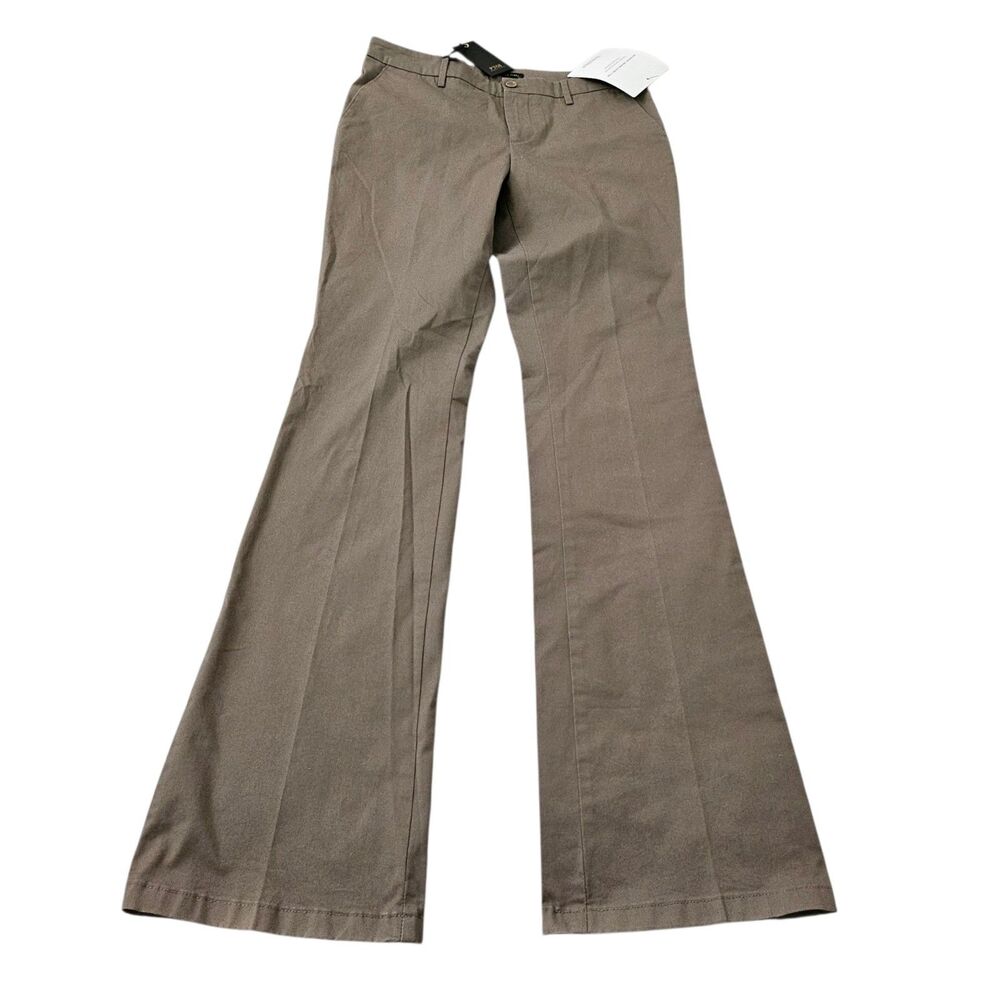 PT Torino PT01 Pants Womens‎ 6 Long Brown Beth Flared Khaki Mid Rise (42) NWT